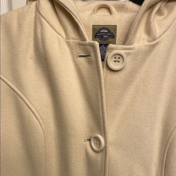 Cream Hooded Pea Coat - Picture 4 of 8